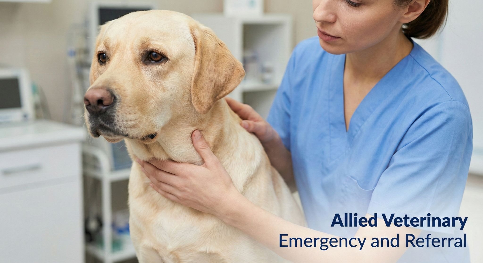 Veterinarian gently examining a dog during a diagnostic check as part of the cancer evaluation process.